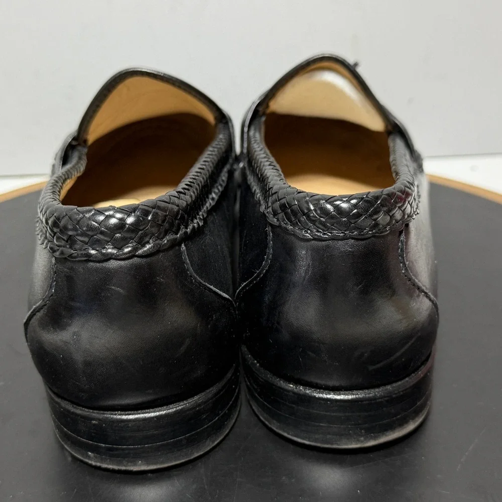 Allen Edmonds Maxfield Loafers Men 11 Tassel Braided Slip On Black Quiet‎ Luxury
